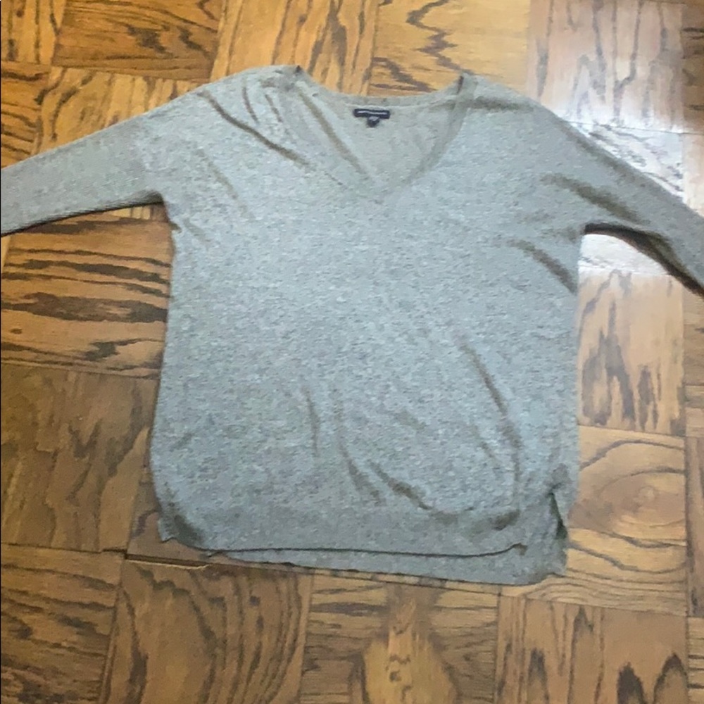 Gray V-Neck Sweater